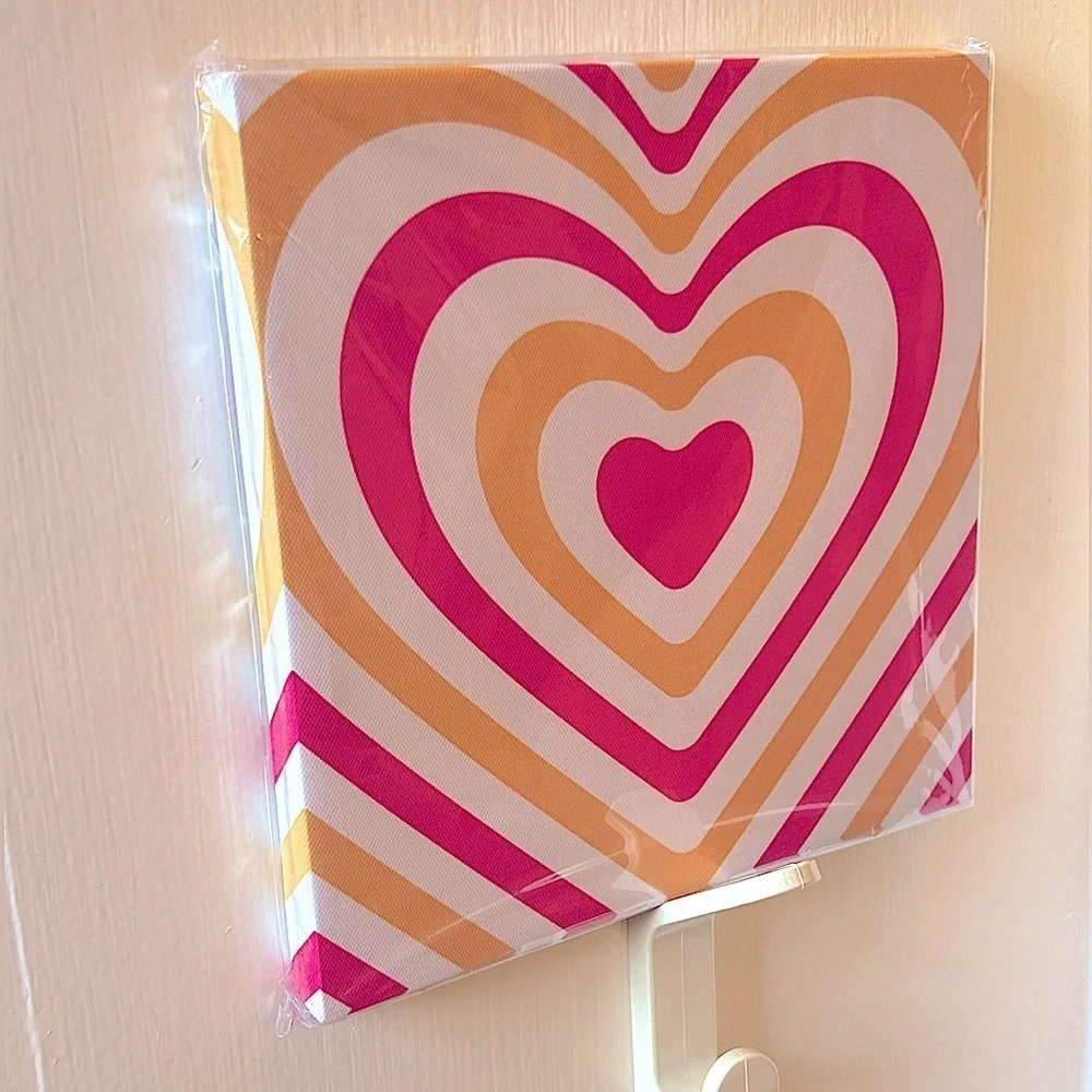 Bold HEARTs 8 x 8 Canvas Wall Art BOLD Pink + Yellow “Mad Love Yo” UO